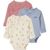 Vertbaudet - Set van 3 - Meegroei Body's - Maritiem Thema - Lange Mouwen - 100% Katoen