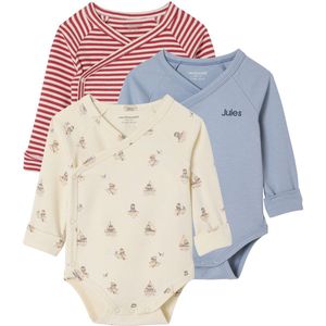 Vertbaudet - Set van 3 - Meegroei Body's - Maritiem Thema - Lange Mouwen - 100% Katoen