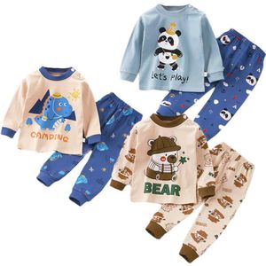 Kinderen Pyjama Set Dinosaurus Robot Leeuw Tractor Print