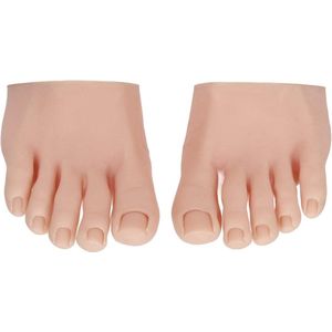 Herbruikbaar voetmodel voor nagelkunst - 1 paar gesimuleerde zachte tattoo-oefenvoetmodel voor beginners (Medium huidskleur)