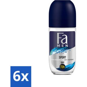 Fa Men - Sport - Deodorant Roller - Citrus Green - 50 ml - Voordeelverpakking - 6 stuks