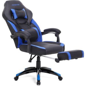 Songmics Gamestoel - Bureaustoel - Gamingstoel - Racestoel - Zwart/Blauw