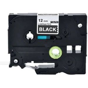 Label Tape Geschikt voor Brother Tze-335 - Wit op Zwart | 12mm x 8m | 1 stuks - Geschikt voor: GL-100 PT-1830 PT-7100VP PT-D600VP GL-200 PT-2030 PT-7500VP PT-E100VP GL-H105 PT-2100VP PT-7600 PT-E300VP PT-1000