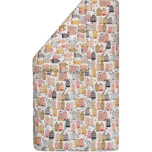 BINK Bedding - Dekbedovertrek Adam - 100 x 135 cm - Tweezijdig - Huisjes - Vrolijke Print - Baby - Peuter - Ledikant