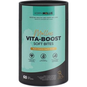 Mollie's Vita-Boost - Supplement Hond - Zachte Snack - Weerstand en Darmflora - Glutenvrij - Vitaminen - Visolie - 60 Stuks