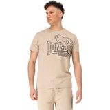 Lonsdale Heren T-shirt normale pasvorm LANGSETT, zand/zwart, 4XL, zand/zwart, 4XL