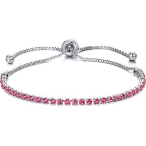 Montebello Armband Caia Pink - Messing Verzilverd - Aanpasbaar