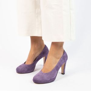 Manfield - Dames - Paarse leren pumps - Maat 39