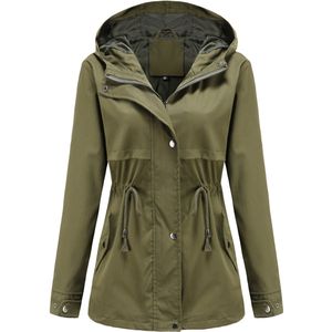 Allthemen Dames Jack met Middenlange - Effen met Capuchon - S