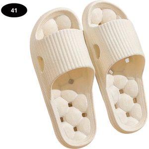 Livano Badslippers Dames & Heren - Comfortabel - Flip Flops - Sauna - Zomer - Wit - Maat 36.5