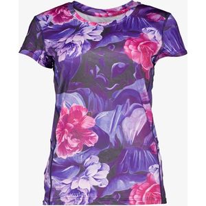 Osaga dames sport T-shirt bloemenprint - Paars - Maat XL