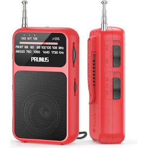 Noodradio - Solar Opwindbaar - Solar powerbank - 800mAh - Zonneenergie - Survival Noodpakket - Zaklamp Oplaadbaar - AM/FM - Noodrantsoen - Rood