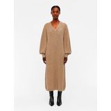 Object - Malena Lang Mouw Jurk - Zwart - Zacht Geribbeld Materiaal