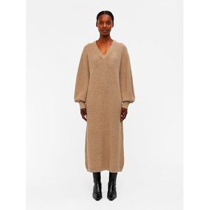 Object - Malena Lang Mouw Jurk - Zwart - Zacht Geribbeld Materiaal