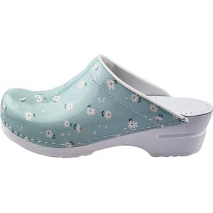 Medische klompen - Damesklompen - Blauw met madeliefjes - maat 39