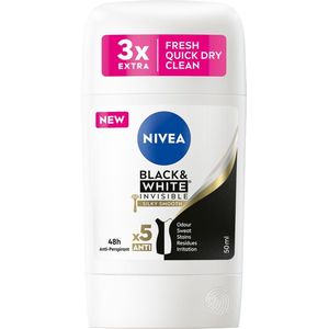 Nivea Black & White Silky Smooth Antiperspirant Stick 50ml