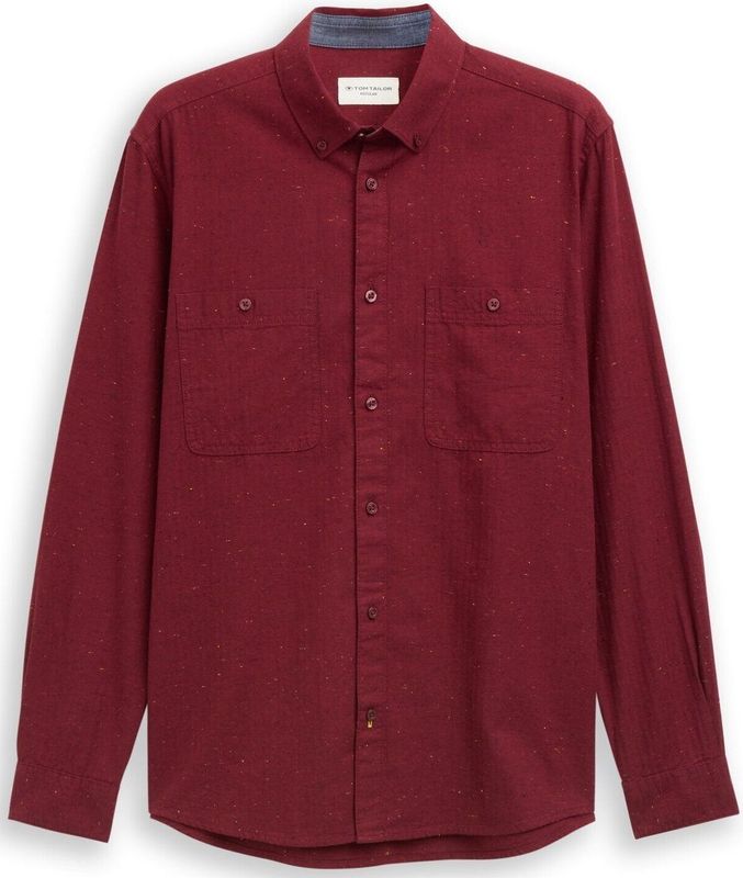Tom Tailor Regular fit overhemd in gemêleerde look