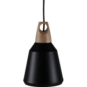 Nao verlichting hanglamp Ø16cm aluminum zwart, hout.