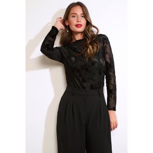 LolaLiza T-shirt T Flomesho 02400374 1119 Black Dames Maat - S