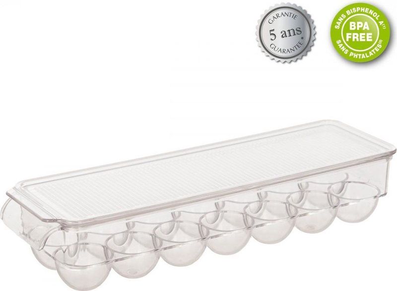 Waal - Eierhouder koelkast voor 14 eieren transparant - eierdoos - eiermand - eierrek - BPA vrij