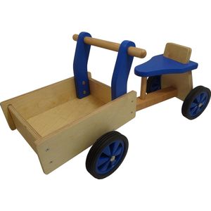 Playwood - Houten bakfiets blauw met 4 wielen