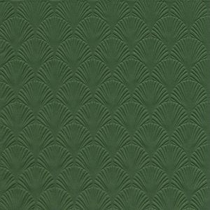 32x Luxe 3-laags servetten met patroon donker groen 33 x 33 cm