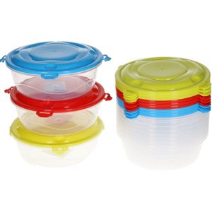Hega Hogar Voorraad/vershoudbakjes - 24x stuks - 0,5 liter - transparant kunststof - Mealprep bakjes