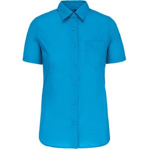 Kariban Overhemd in onderhoudsvriendelijk polykatoen-popeline korte mouwen dames K548 - Bright Turquoise - XXL