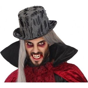 Halloween Horror hoed zwart met met spinnenrag voor heren - Halloween/verkleed hoeden