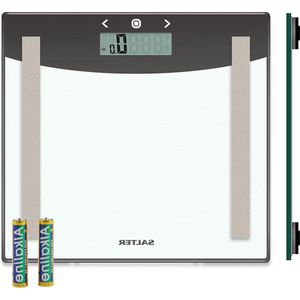 Weegschaal Premium Glass Analyser Scale - 180 KG Maximum Capacity - Weight Body Fat/Water BMI - Athlete Mode - 8 User Memory - Carpet Feet - Silver