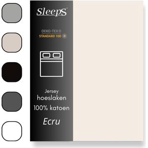 Sleeps - Jersey Stretch - Hoeslaken - Ecru - 100% Katoen - 180x200 cm