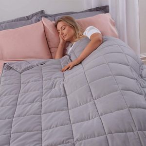 Gewogen deken 8 kg voor volwassenen - therapie anti-angst - stress verlichting - kingsize - zilvergrijs - 150 x 200 cm Cooling Blanket