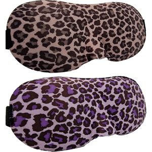 3D Slaapmaskers Panter Bruin & Panter Paars - Thuis - Slaapmasker - Verduisterend - Onderweg - Vliegtuig - Festival - Slaapcomfort - oDaani