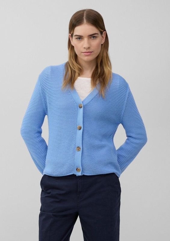 s.Oliver - Gebreid Vest - Lichtblauw - V-hals - Losse Pasvorm