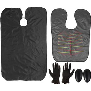 4pcs Hairdressing Tool Hair Dyeing Apron Apron Hair Coloring Apron Hair Dye Ear Cover Hair Dye Cape Black Plastic