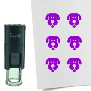 CombiCraft Stempel Hond 10mm rond - paarse inkt