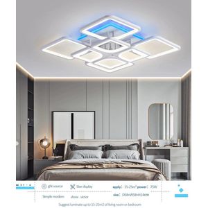 UnicLamps LED Bluetooth 4x4 + Backlight - Plafondlamp Met Afstandsbediening - Wit - Smart lamp - Dimbaar Met App - Woonkamerlamp - Moderne lamp - Plafoniere