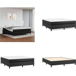 vidaXL Boxspringframe kunstleer zwart 180x200 cm - Boxspringframe - Boxspringframes - Bed - Ledikant