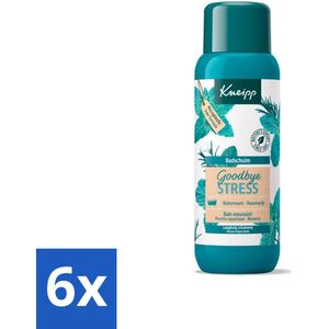 6 x Kneipp - Badschuim - Goodbye Stress - Watermunt & Rozemarijn - 400 ml - Badschuim - Ontspanning - Stressvermindering - Watermunt - Rozemarijn