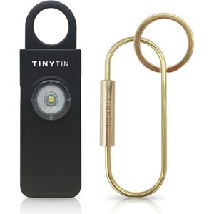 TinyTin Persoonlijke veiligheidsalarm - Caviar Black - Vrouwen - Trendy - Veiligheid voor vrouwen - Persoonlijke alarm - Zelfverdediging - 130 dB alarm - Draagbaar veiligheidsalarm - Zelfverdediging sleutelhanger - Luid persoonlijk alarm