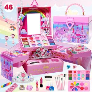 Suntac - Make-up Koffer voor Kinderen -46 Delige-Meisjes Make-up Set-Make up Koffer Meisjes-3 niveaus cadeau tip-- meisjes-speelgoed voor Halloween-kerstcadeau voor meisjes van