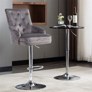 Wise ® Luxe -Barkruk -Eetkamerstoelen -Draaibare -Barkrukken -Fluwelen -Gestoffeerde -Leeuwenkopper- Thuis- Bartafel