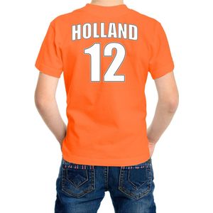 Oranje supporter t-shirt - rugnummer 12 - Holland / Nederland fan shirt / kleding voor kinderen 110/116