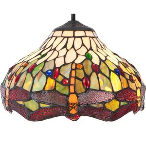 Lampenkap Tiffany | Ø 30*18 cm  | Meerkleurig | Glas in lood | LumiLamp | 5LL-5849