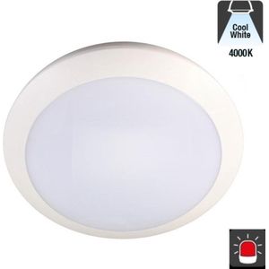 Led Plafonnière 16w, 1390 Lumen, 4000K Neutraal Wit, Met noodaccu, IP66, IK10