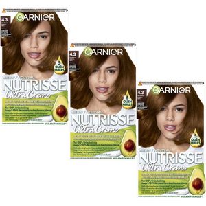 Garnier - Nutrisse Ultra Crème 4.3 - Haarkleuring - Goudbruin - Intens Voedend - Permanente Kleur - Voordeelverpakking - 2 stuks