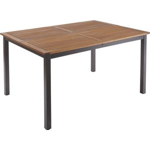 NATERIAL - tuintafel ORIS - 4 tot 8 personen - tuintafel uitschuifbaar - 102/147 x 147 x 75 cm - aluminium - eucalyptus FSC - tuineettafel - terrastafel - houten tafel - uitschuifbare tafel