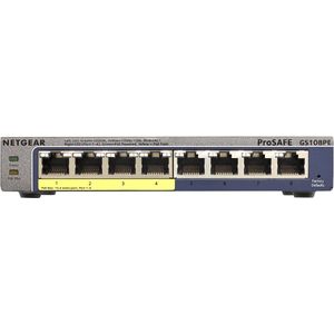 NETGEAR ProSAFE Unmanaged Plus Switch - GS108PE - 8 Power over Ethernet poorten