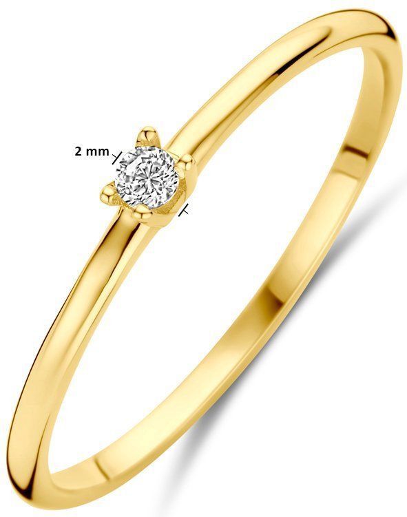 Ring Zirkonia 14K Geelgoud