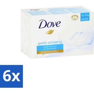 6 x Dove - Zeep - Gentle Exfoliating - Verfrissend - 4 x 100 g - Dove Zeep - Exfoliërende Zeep - Hydraterende Zeep - Zachte Zeep - Dove Beauty Bar